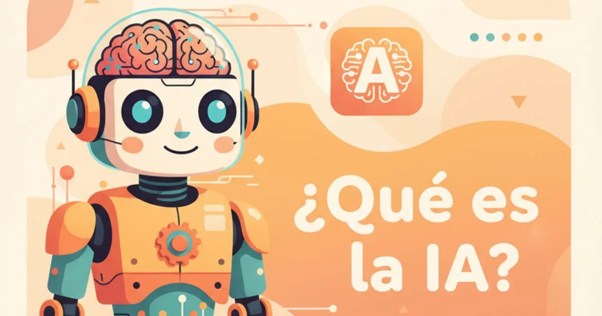 robot con cerebro humano y con título ¿qué es la IA?